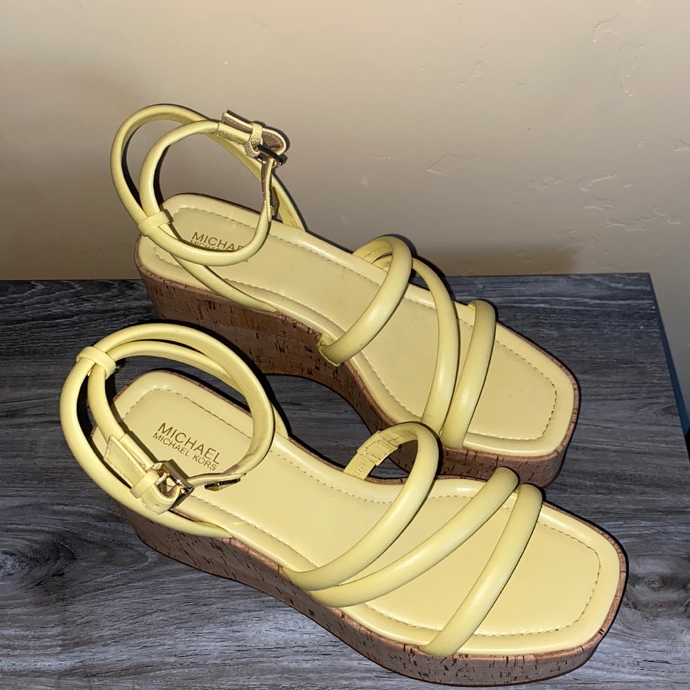 Michael Kors, yellow platform heels